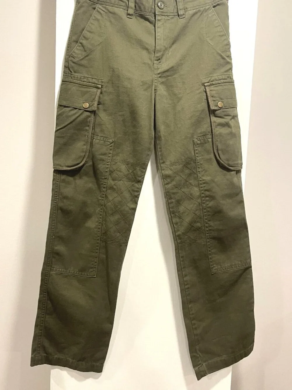 NWT Polo Ralph Lauren NWT Girls Olive Green Quilted Knee Cargo Pants Size 10